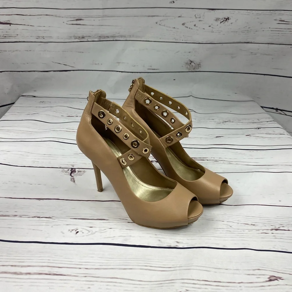 WHBM Tan Eyelet‎ Heels